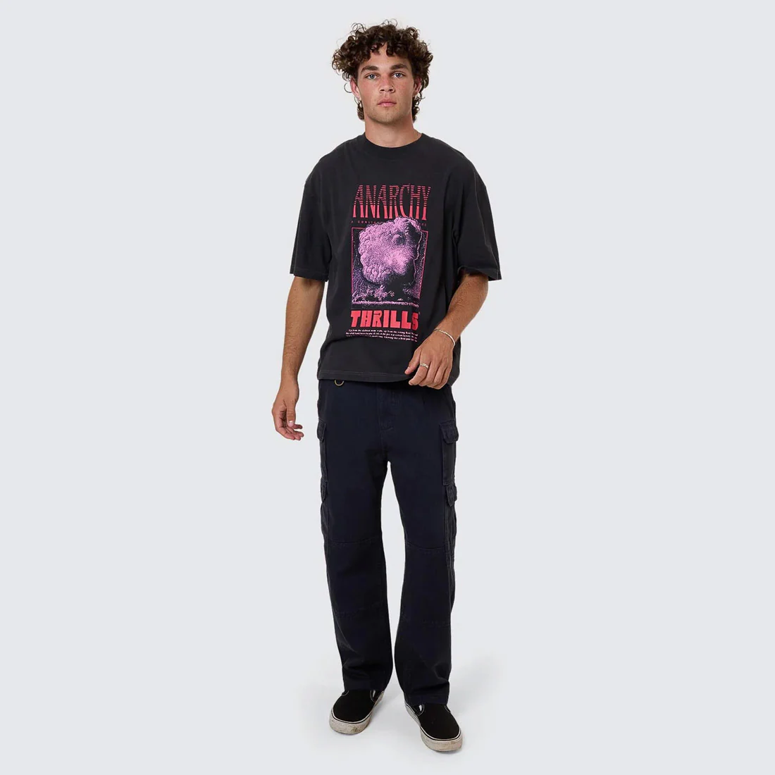 THRILLS Constant Chaos Box Fit Oversize Short Tee - Blue Graphite - Image 5