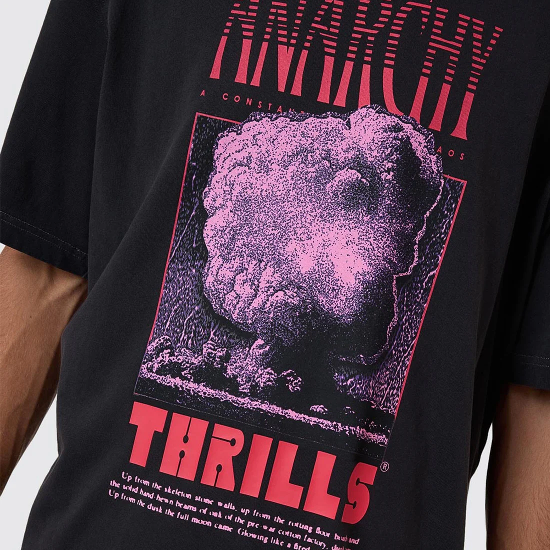 THRILLS Constant Chaos Box Fit Oversize Short Tee - Blue Graphite - Image 6