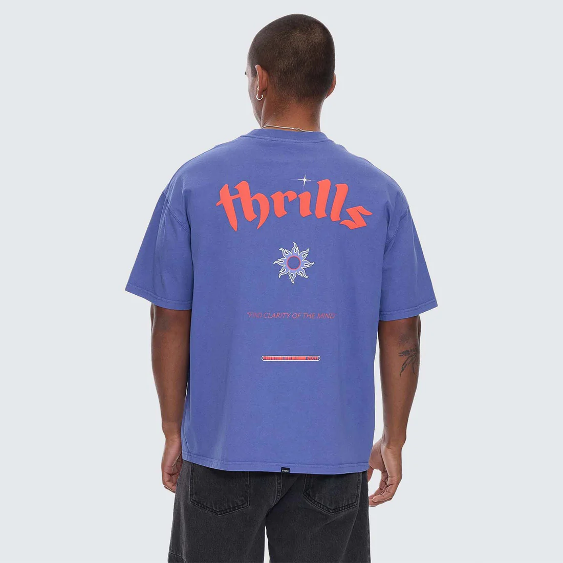 THRILLS Crystal Clear Box Fit Oversize Tee - Sigma Blue - Image 2