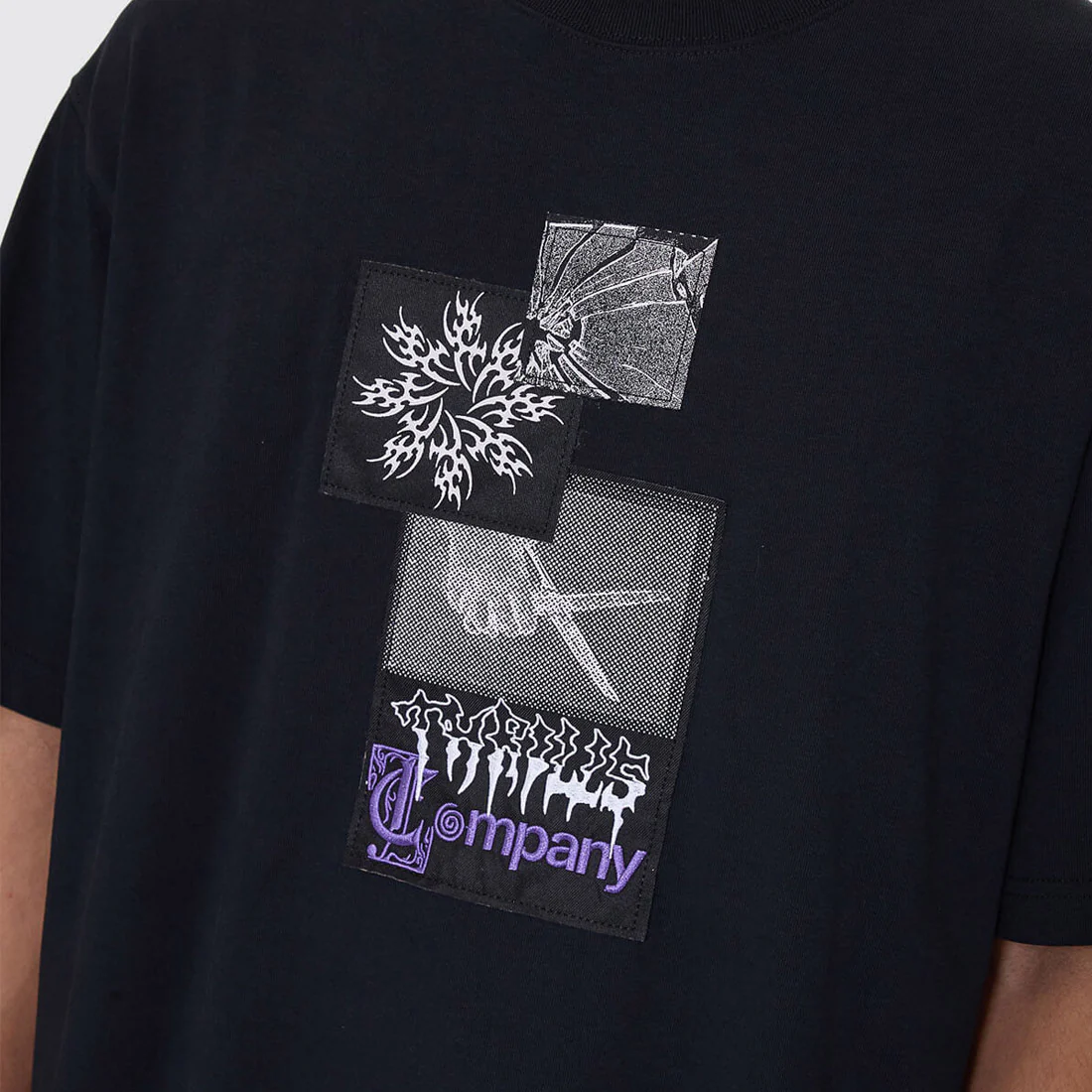 THRILLS Cut & Shattered Box Fit Oversize Cropped Tee - Faded Black - Image 2
