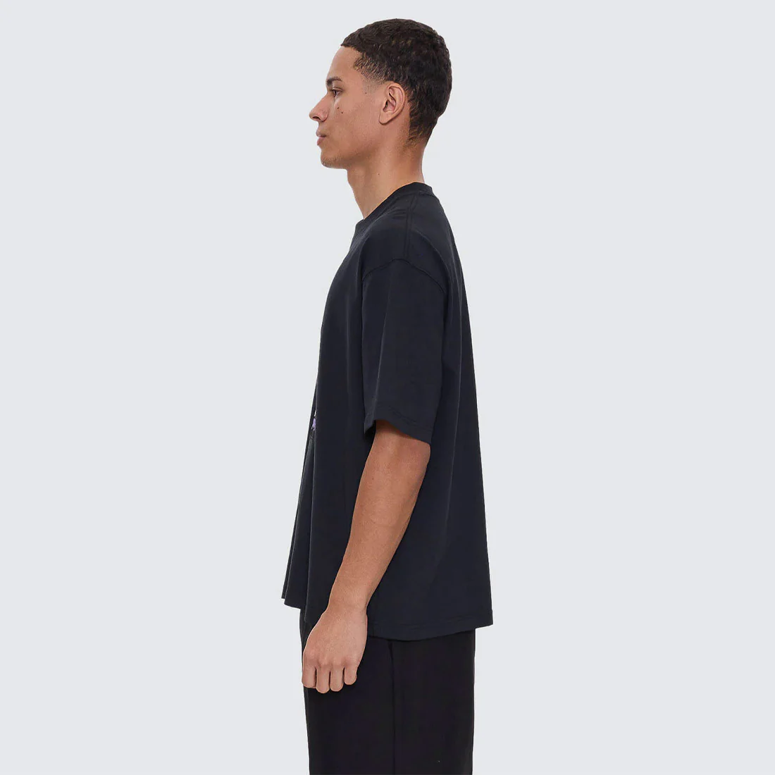 THRILLS Cut & Shattered Box Fit Oversize Cropped Tee - Faded Black - Image 3