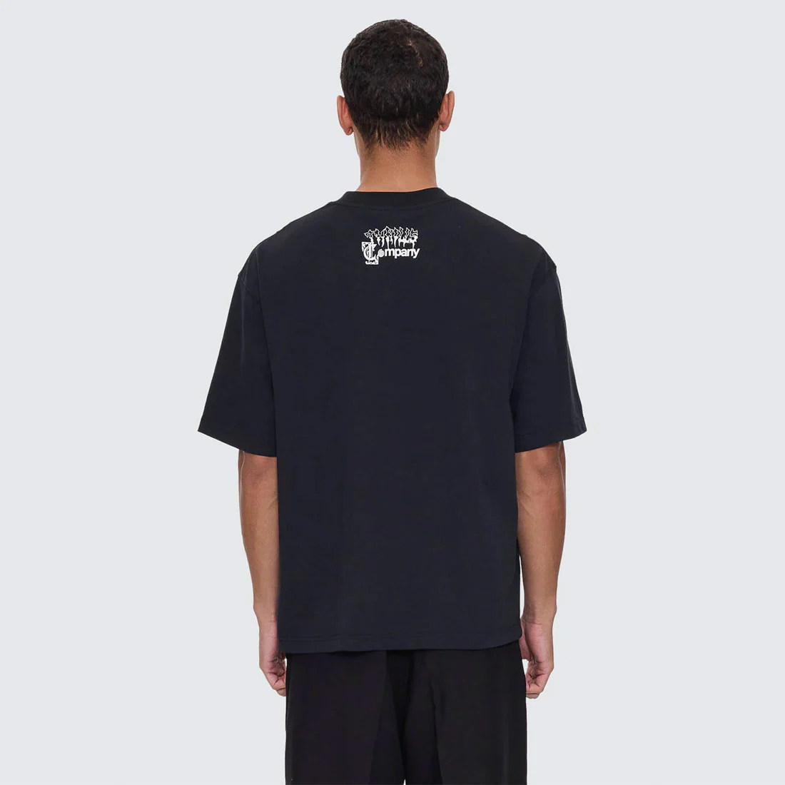 THRILLS Cut & Shattered Box Fit Oversize Cropped Tee - Faded Black - Image 4