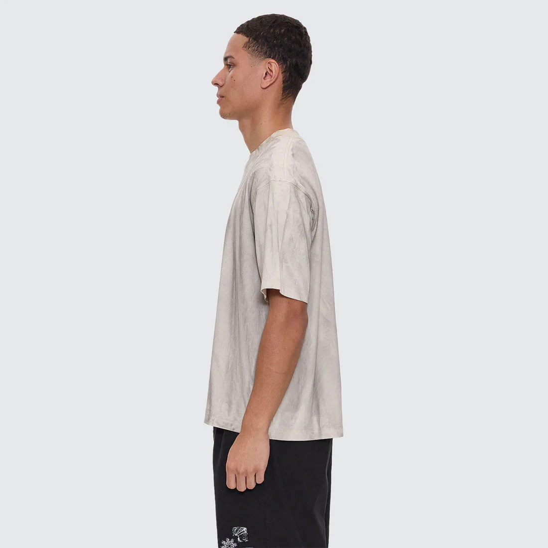 THRILLS Cut & Shattered Box Fit Oversize Cropped Tee - Marble Heritage White - Image 4