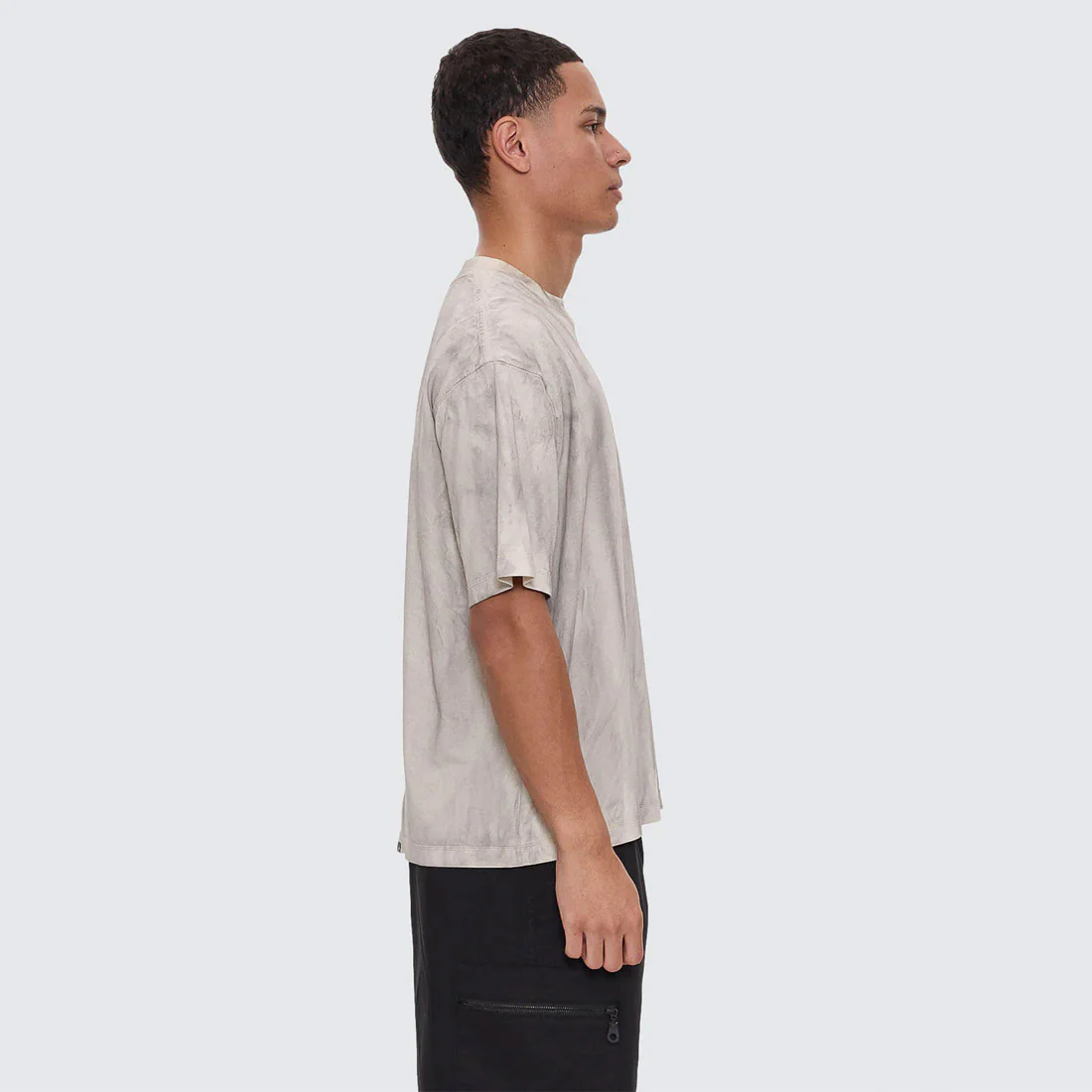 THRILLS Cut & Shattered Box Fit Oversize Cropped Tee - Marble Heritage White - Image 6