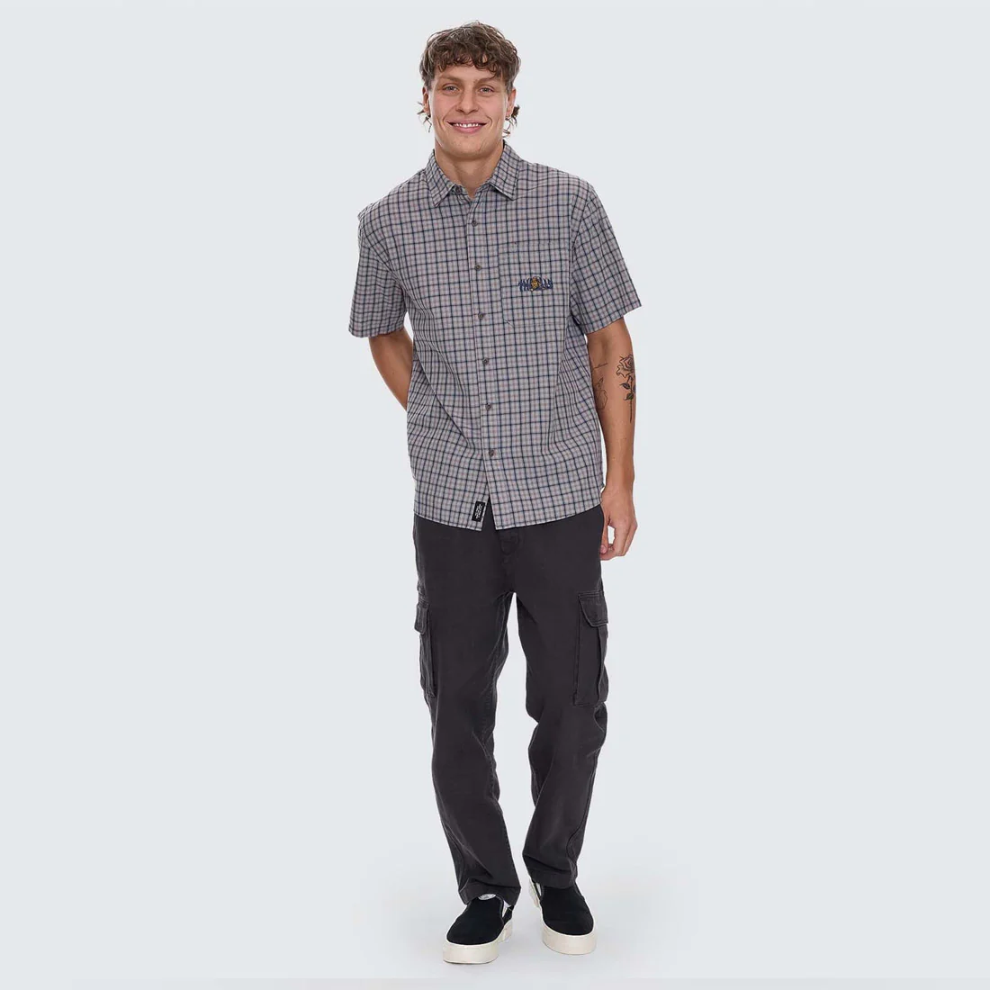 THRILLS Eyes In The Grass Short Sleeve Shirt - Light Grey - Image 4