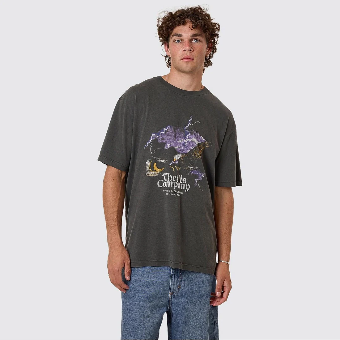 THRILLS Flight Risk Oversize Fit Tee - Merch Black