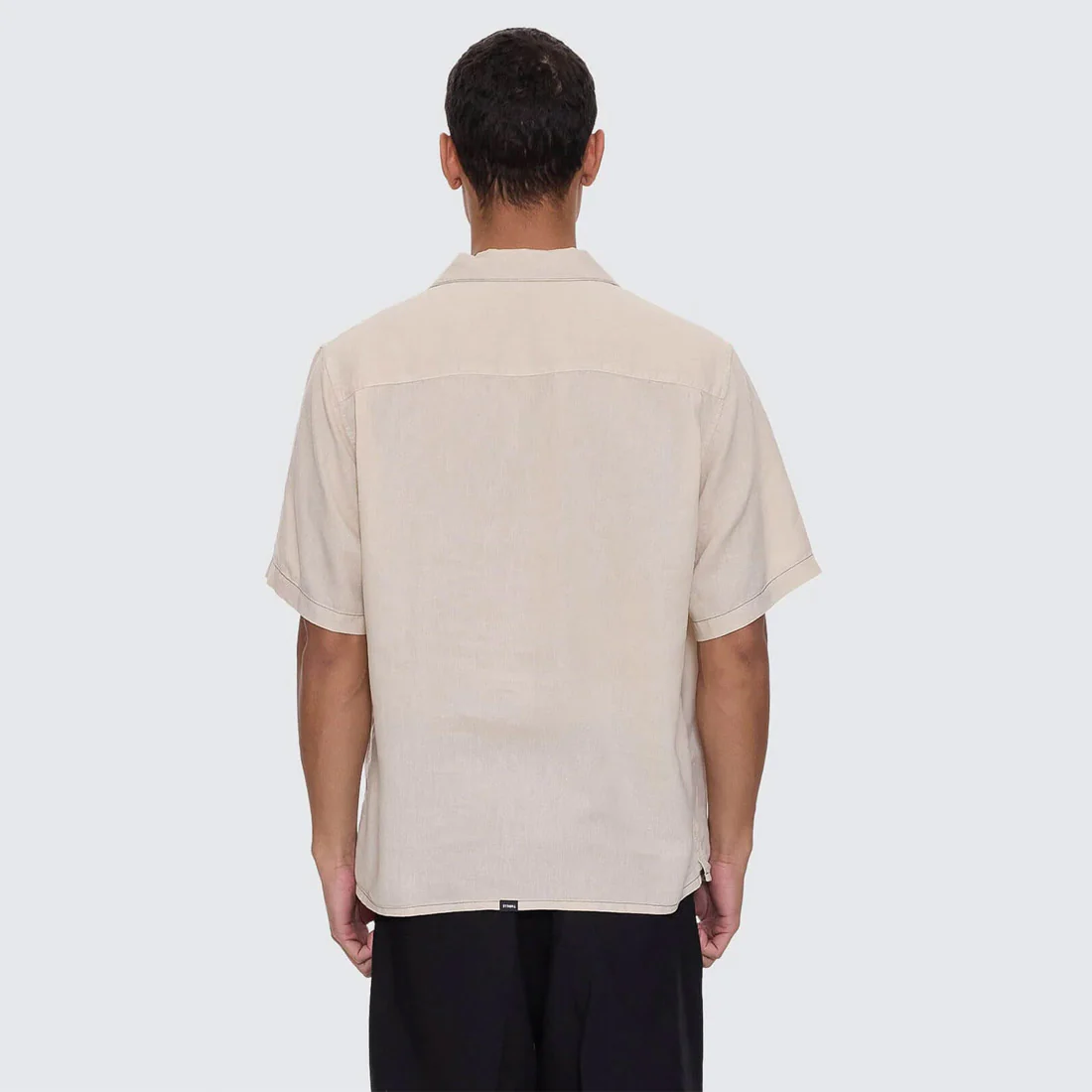 THRILLS Hemp Minimal Thrills Contrast Stitch Cropped Bowling Shirt - Oatmeal - Image 5