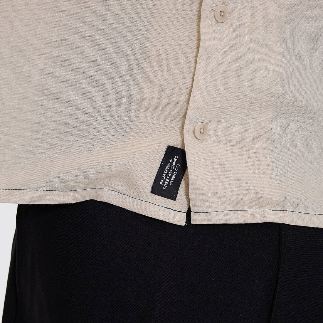 THRILLS Hemp Minimal Thrills Contrast Stitch Cropped Bowling Shirt - Oatmeal - Image 7
