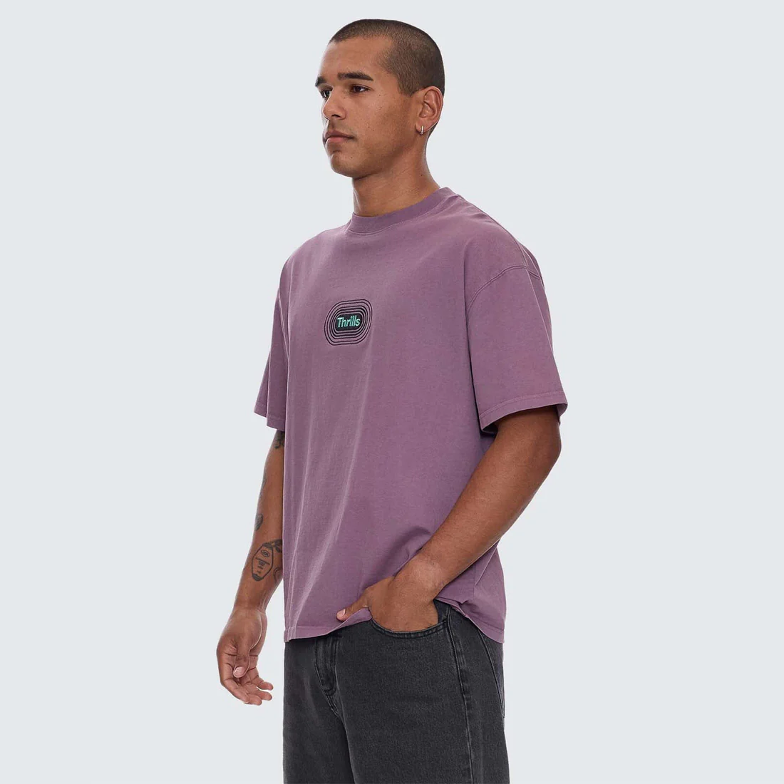 THRILLS It's In The Cards Box Fit Oversize Tee - Vintage Mauve - Image 2