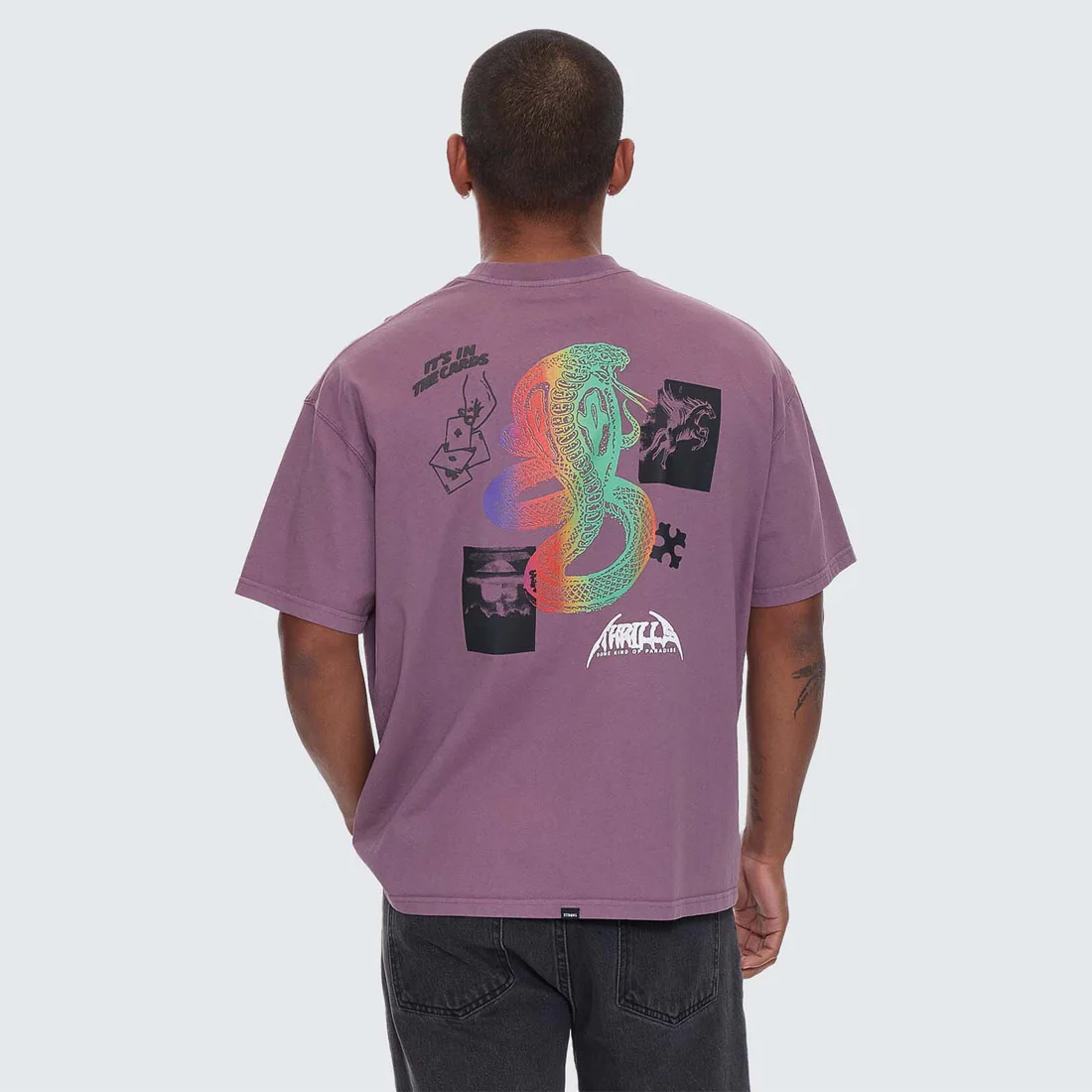 THRILLS It's In The Cards Box Fit Oversize Tee - Vintage Mauve - Image 3