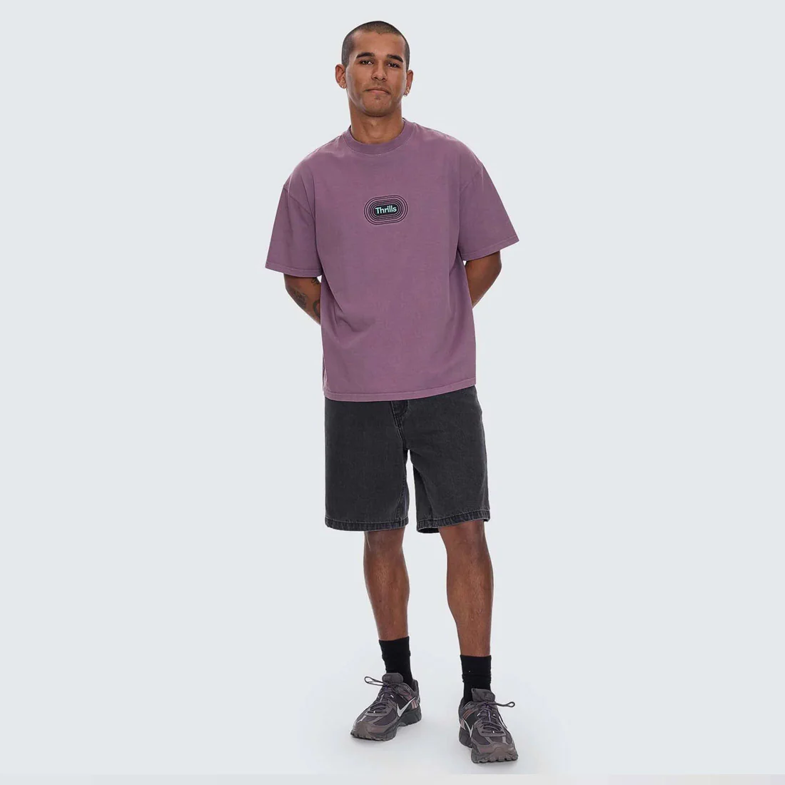 THRILLS It's In The Cards Box Fit Oversize Tee - Vintage Mauve - Image 4