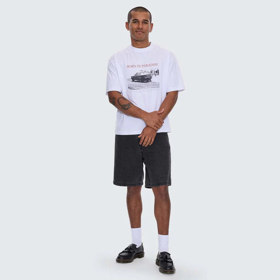 THRILLS Metal & Dust Box Fit Oversize Cropped Tee - White - Image 4