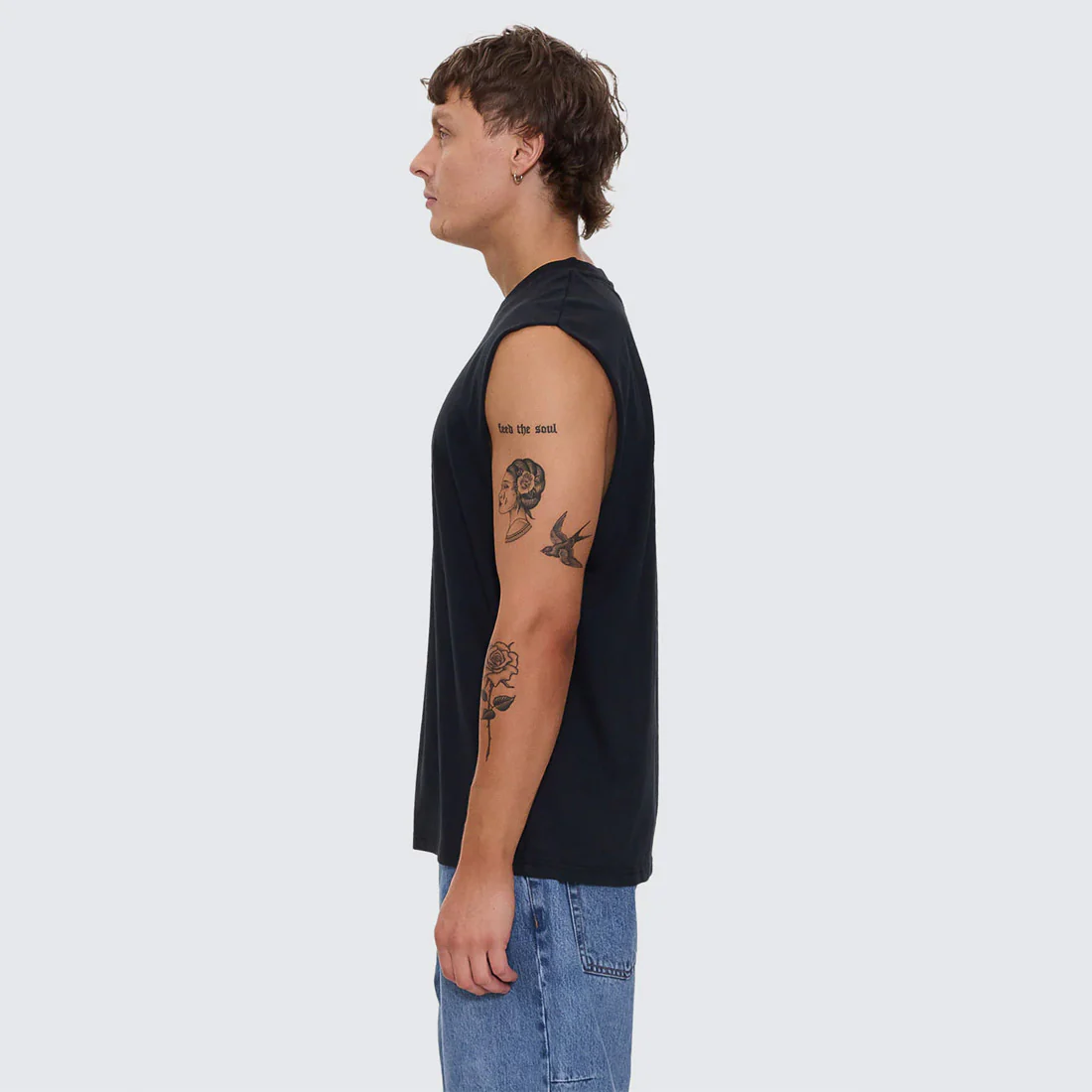 THRILLS Paradise Before Anarchy Merch Fit Muscle Tee - Washed Black - Image 3
