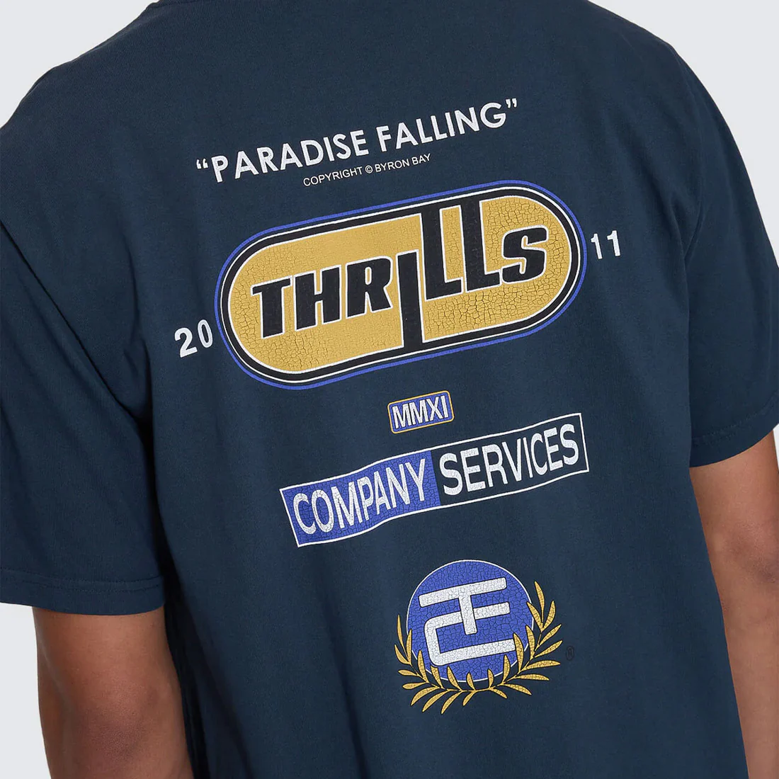 THRILLS Paradise Falling Merch Fit Tee - Federal Blue - Image 2