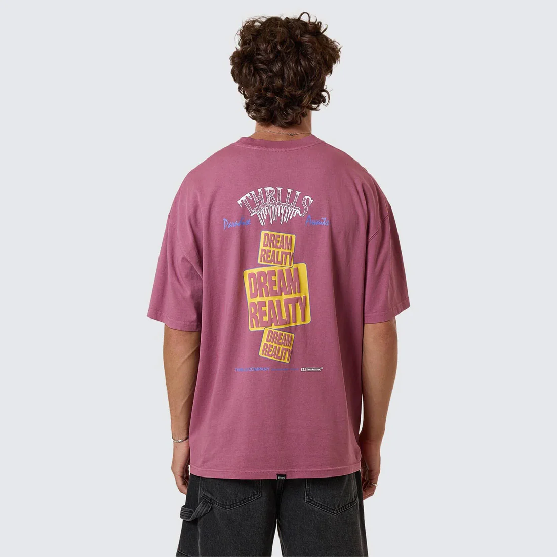 THRILLS Reality Dreams Box Fit Oversize Tee - Delta Berry - Image 2