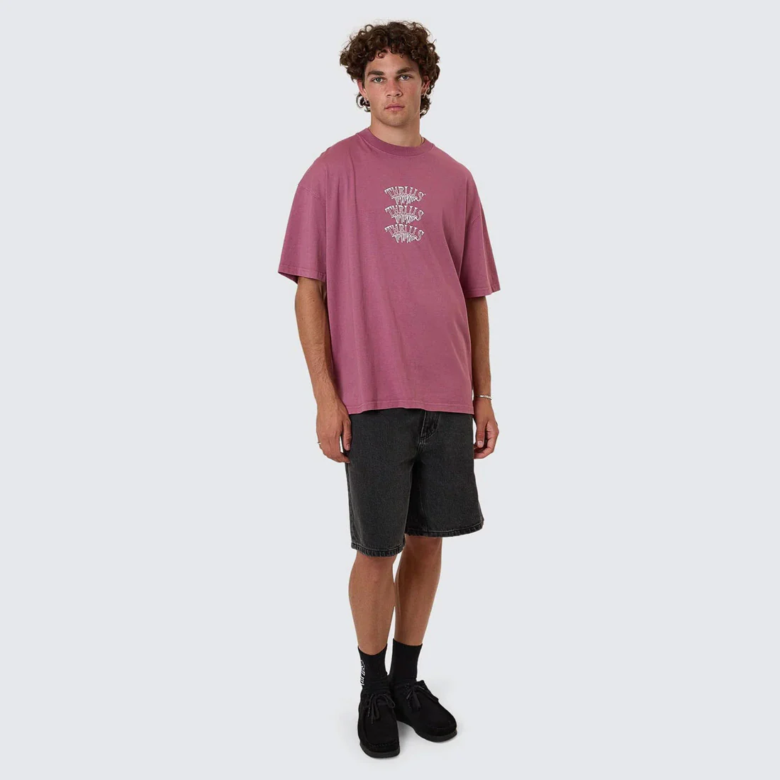 THRILLS Reality Dreams Box Fit Oversize Tee - Delta Berry - Image 4