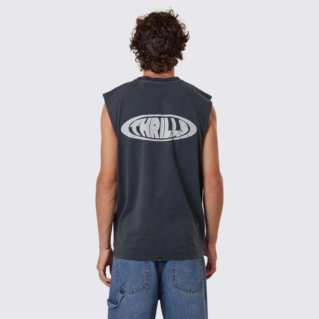 THRILLS Shadowless Merch Fit Muscle Tee - Ebony - Image 2