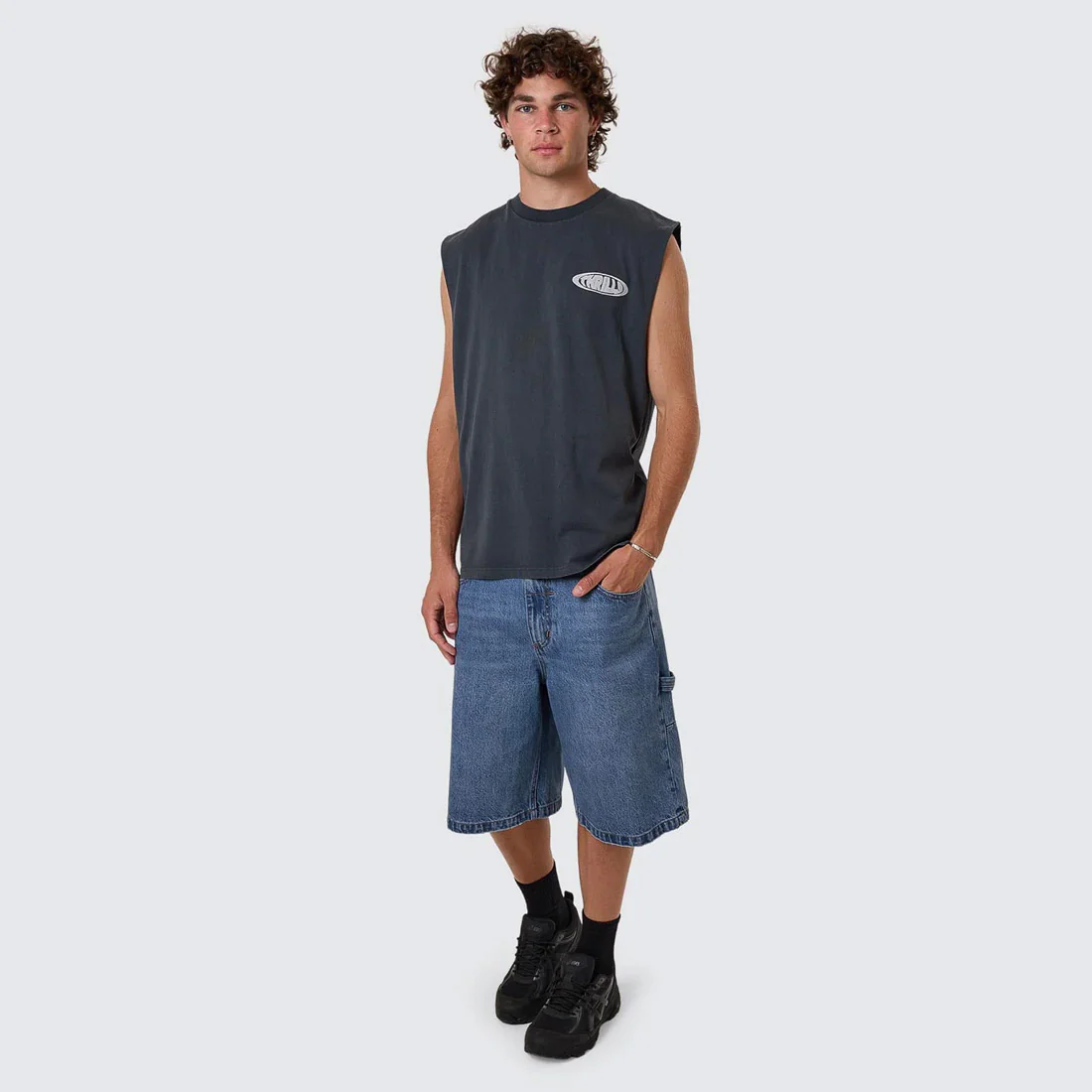 THRILLS Shadowless Merch Fit Muscle Tee - Ebony - Image 4