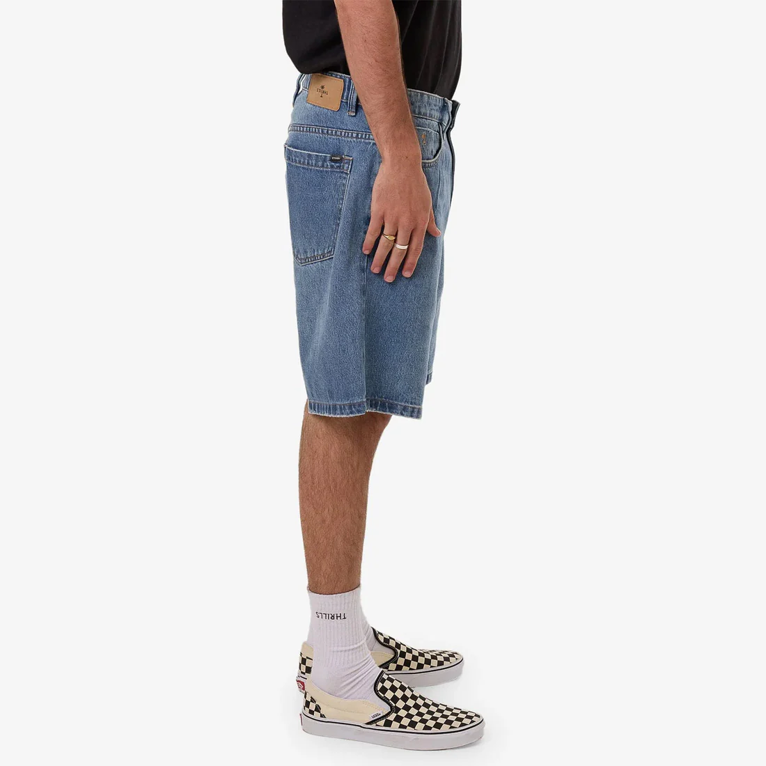 THRILLS Slacker Denim Short - Dark Dust Blue - Image 3