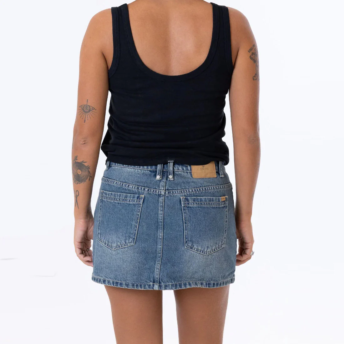 THRILLS Sophie Mid Rise Mini Skirt - Deep Vintage Blue - Image 3
