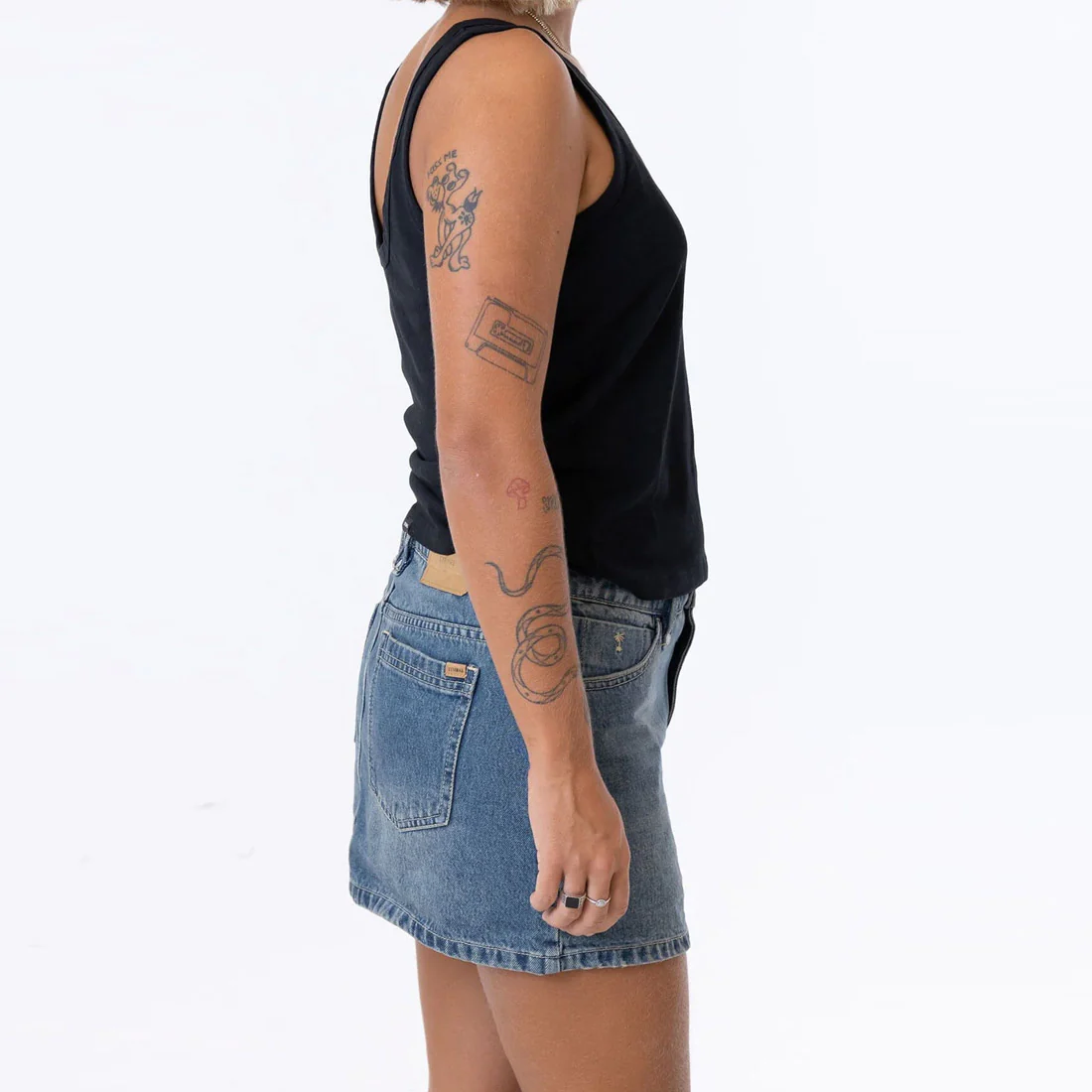 THRILLS Sophie Mid Rise Mini Skirt - Deep Vintage Blue - Image 5