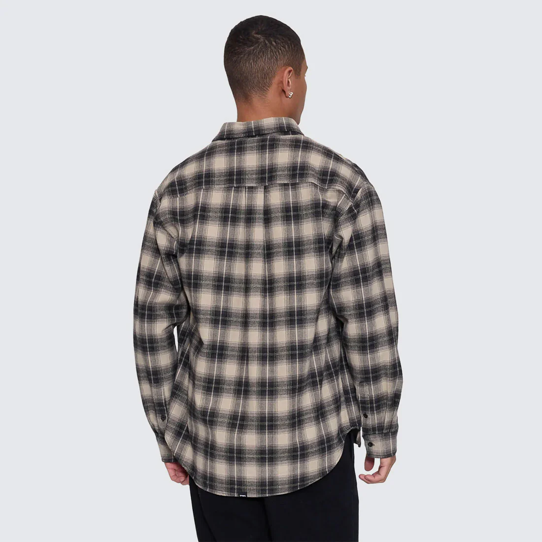 THRILLS Stagger Barrio Long Sleeve Flannel Shirt - Black - Image 5