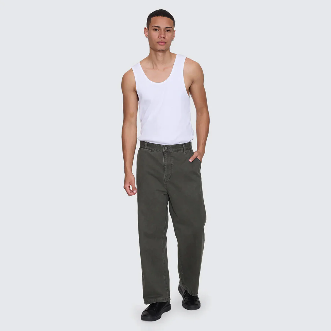 THRILLS Stagger Big Slacker Cropped Pant - Oil Green - Image 3