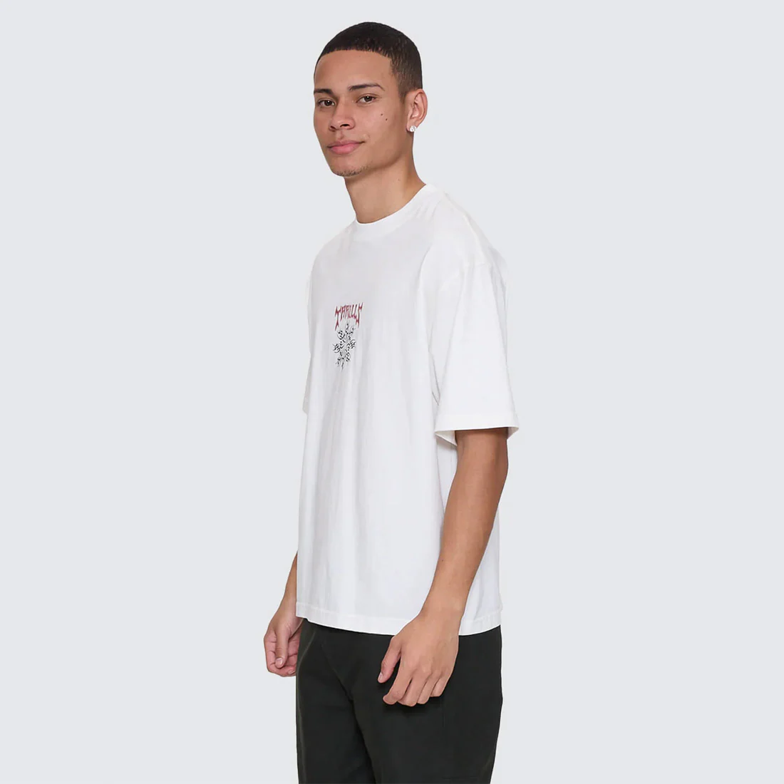 THRILLS Stagger Box Fit Oversize Cropped Tee - Snow White - Image 4