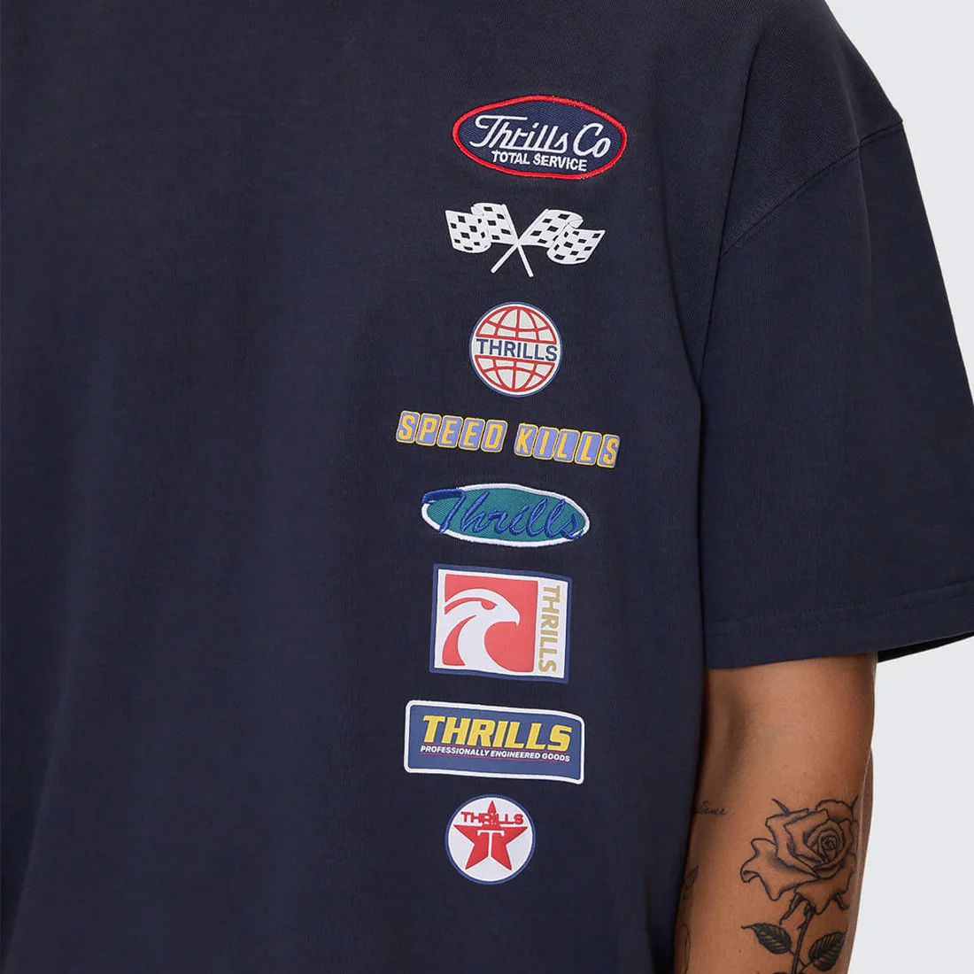 THRILLS Total Service Stacked Box Fit Oversize Tee - Total Eclipse - Image 2