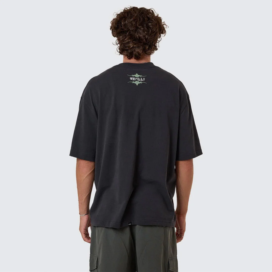 THRILLS Transmission Box Fit Oversize Short Tee - Washed Black - Image 2