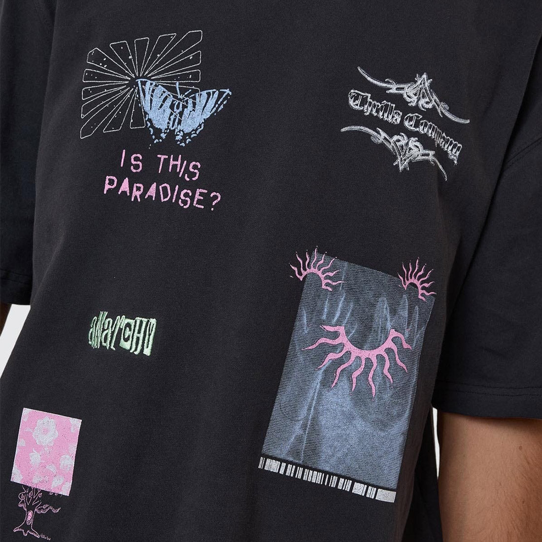 THRILLS Transmission Box Fit Oversize Short Tee - Washed Black - Image 4