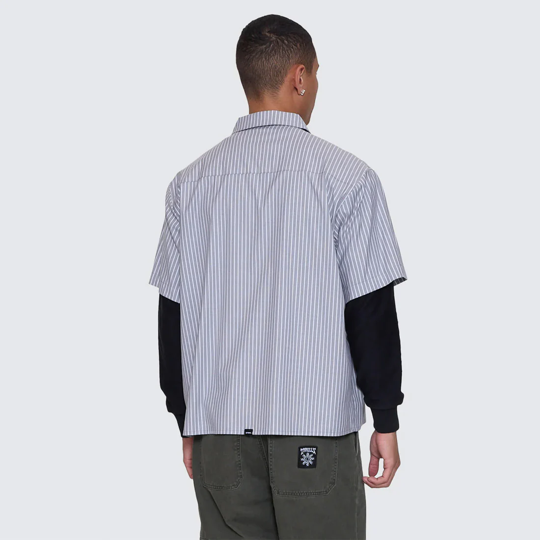 THRILLS Web Of Deceit Cropped Short Sleeve Work Shirt - Black - Image 5