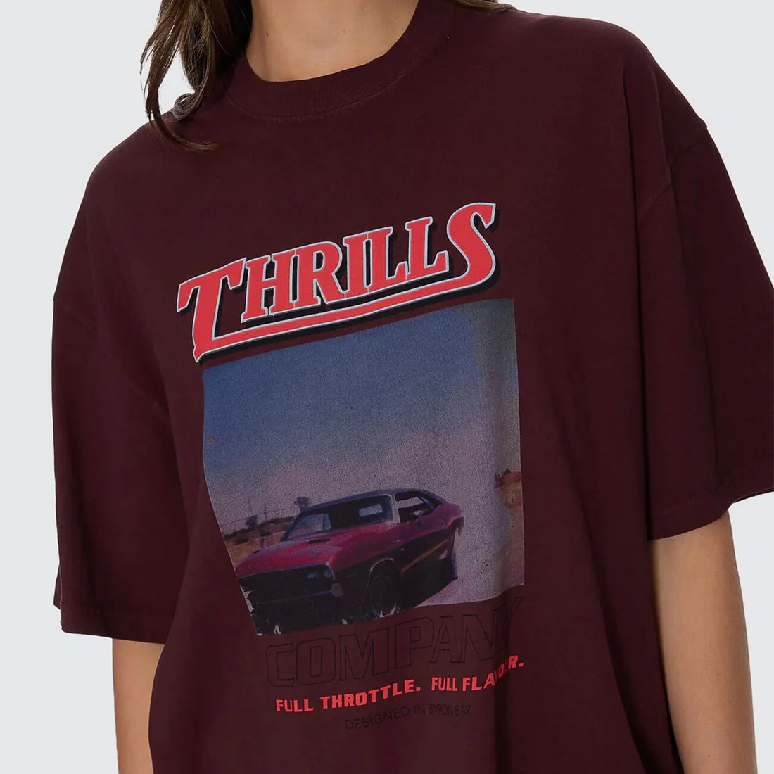 THRILLS Women's Full Throttle Oversized Tee - Bitter Chocolate - Image 2