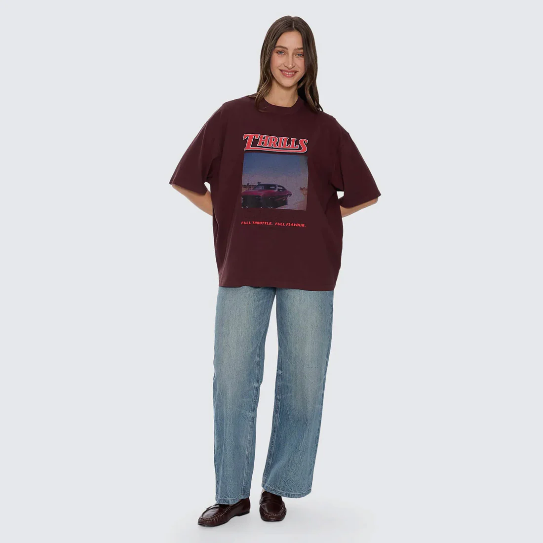 THRILLS Women's Full Throttle Oversized Tee - Bitter Chocolate - Image 5