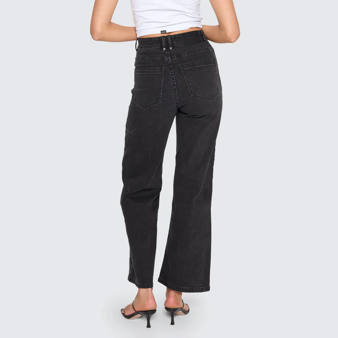 THRILLS Women's Holly High Rise Stretch Wide Jean - Aged Black - Image 3