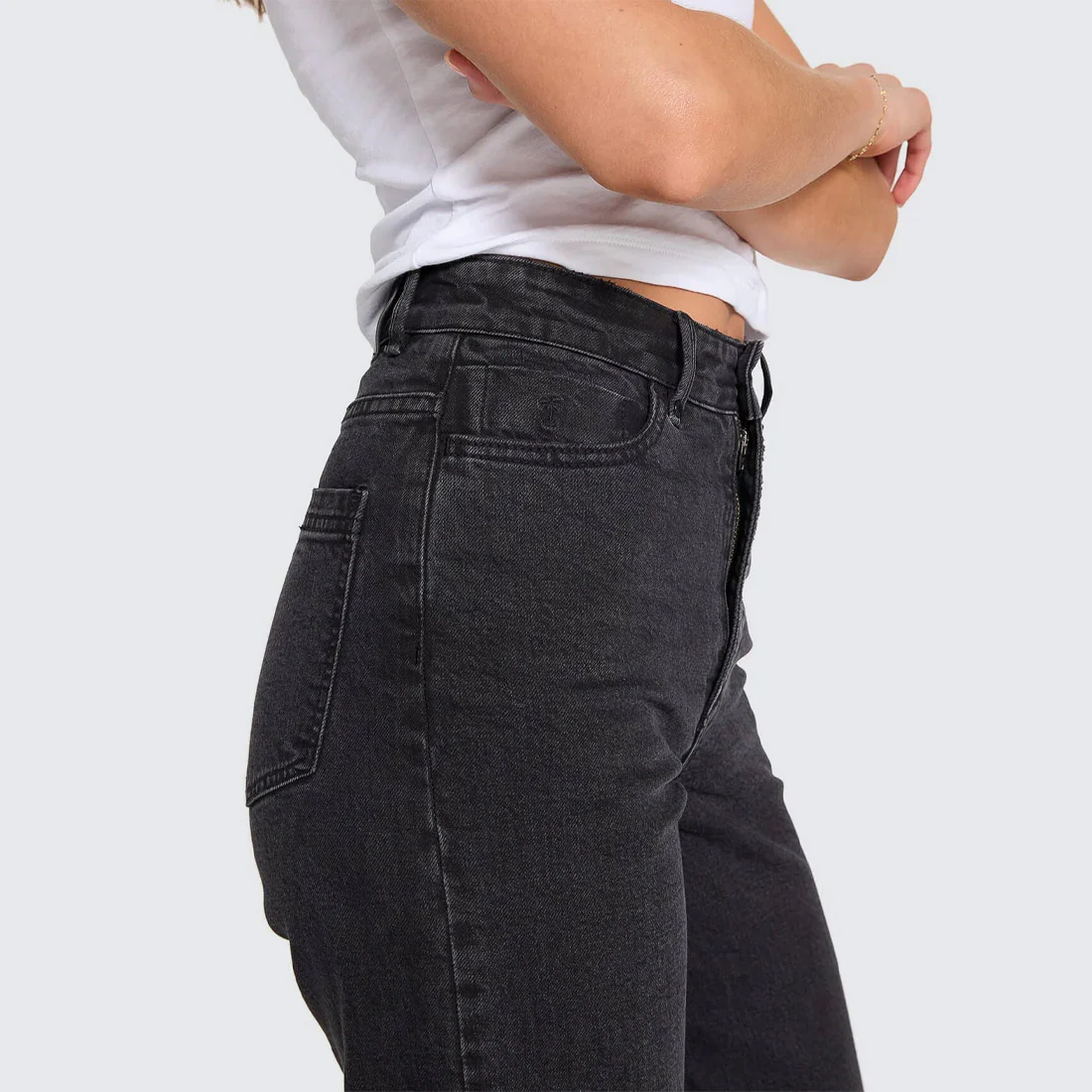 THRILLS Women's Holly High Rise Stretch Wide Jean - Aged Black - Image 5