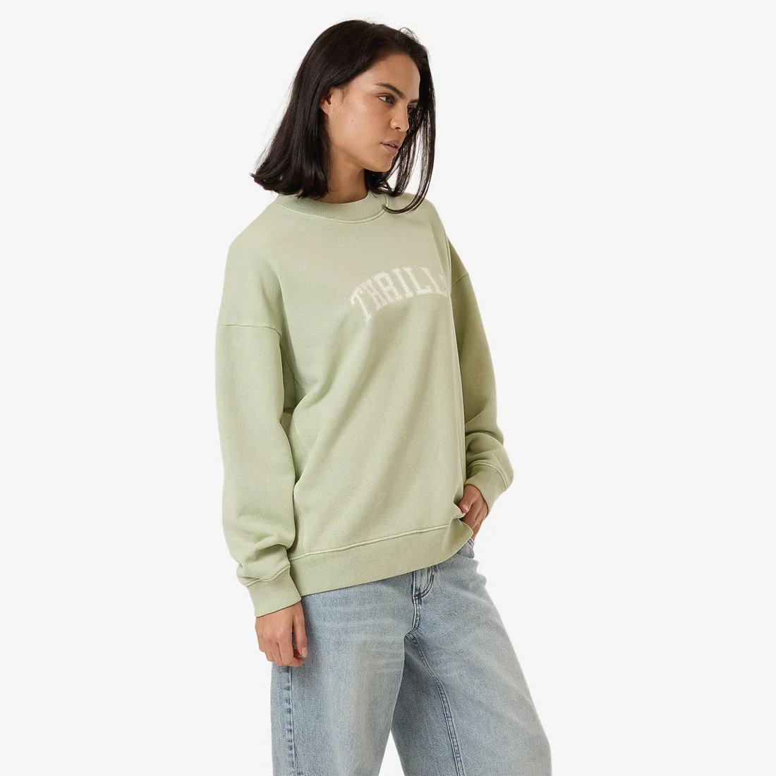 THRILLS Women's Line Up Cocoon Panel Crew - Mist Green - Image 3