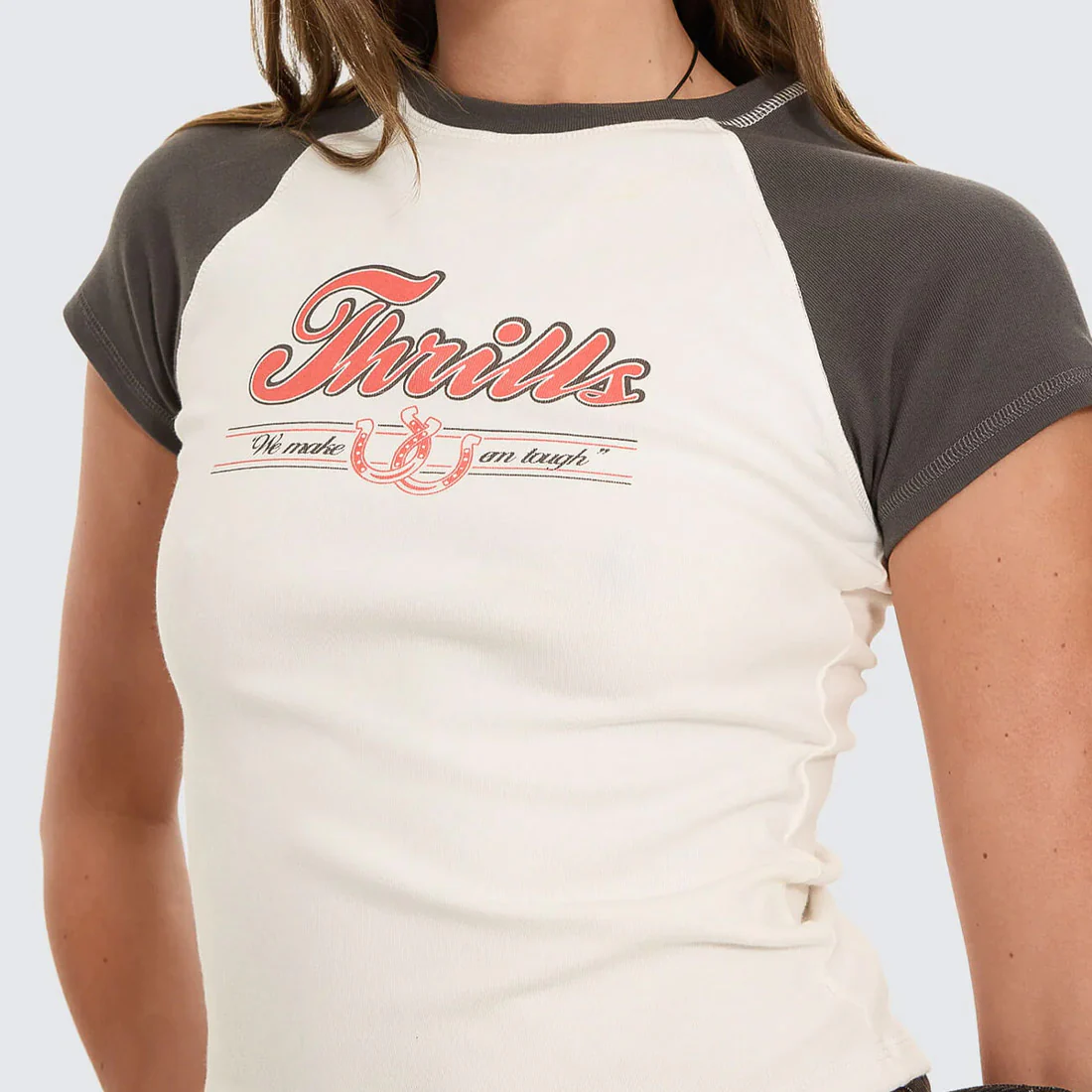 THRILLS Women's Make Em Tough Raglan Club Tee - Dirty White - Image 6