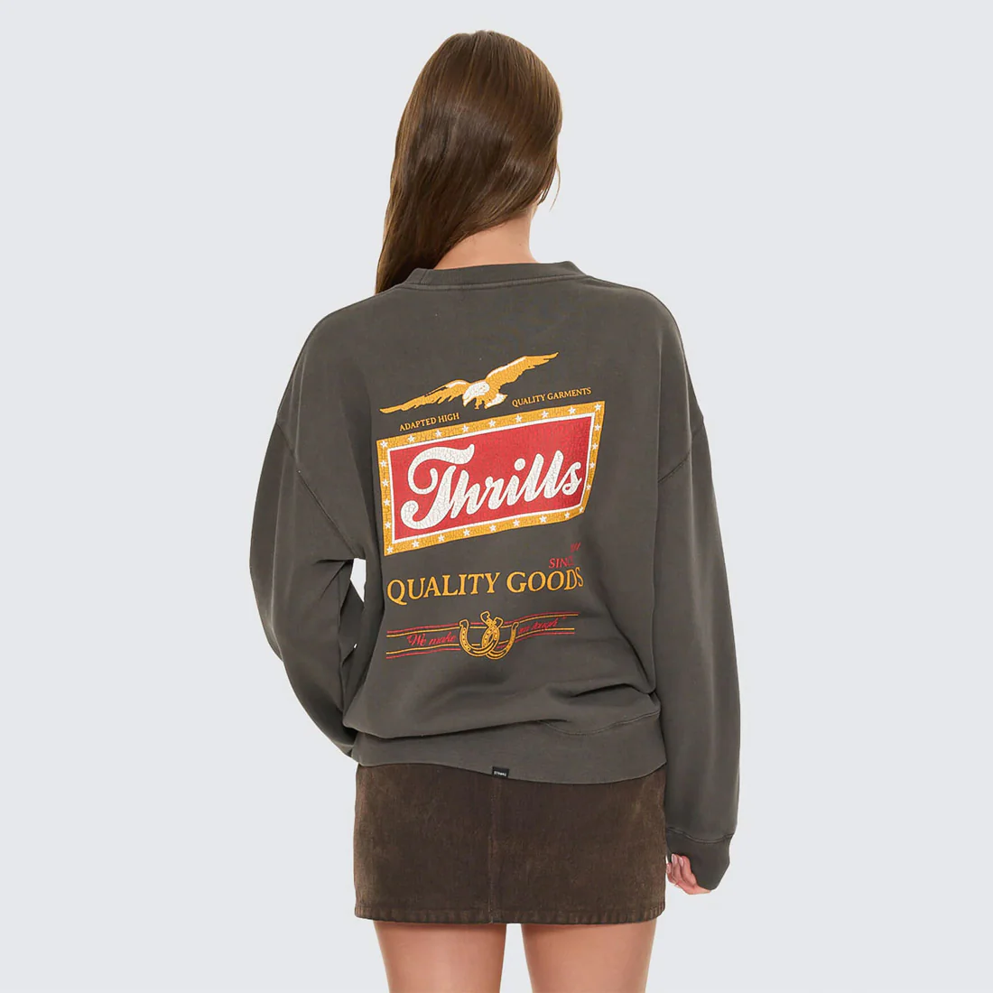 THRILLS Women's Make Em Tough Slouch Crew - Merch Black - Image 3