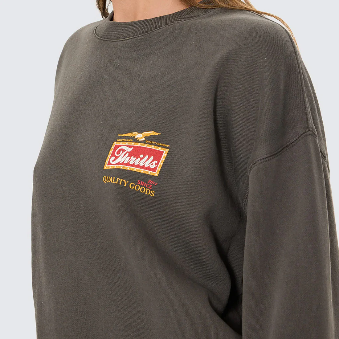THRILLS Women's Make Em Tough Slouch Crew - Merch Black - Image 5