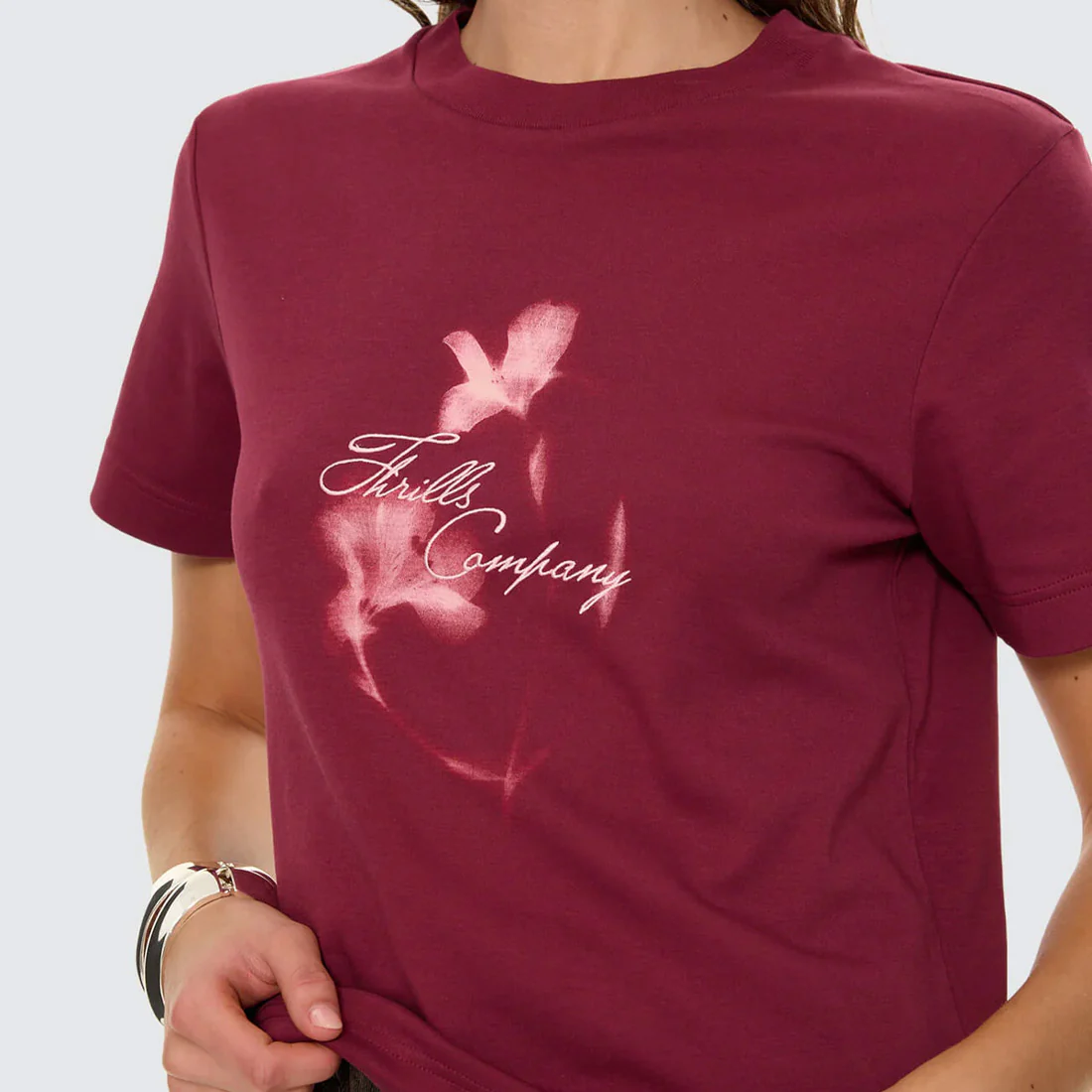 THRILLS Women's Nightbloom Essential Tee - Garnet Orchid - Image 4