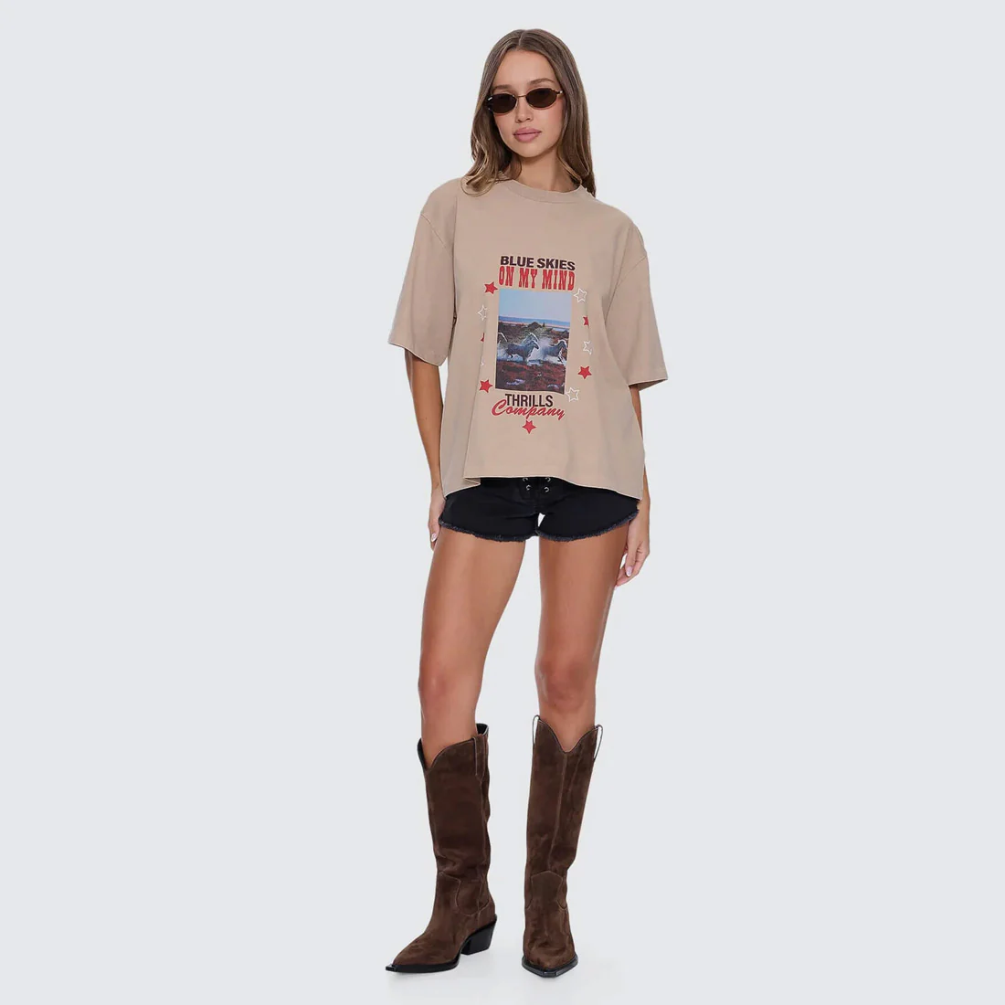 THRILLS Women's On My Mind Square Tee - Stone - Image 3