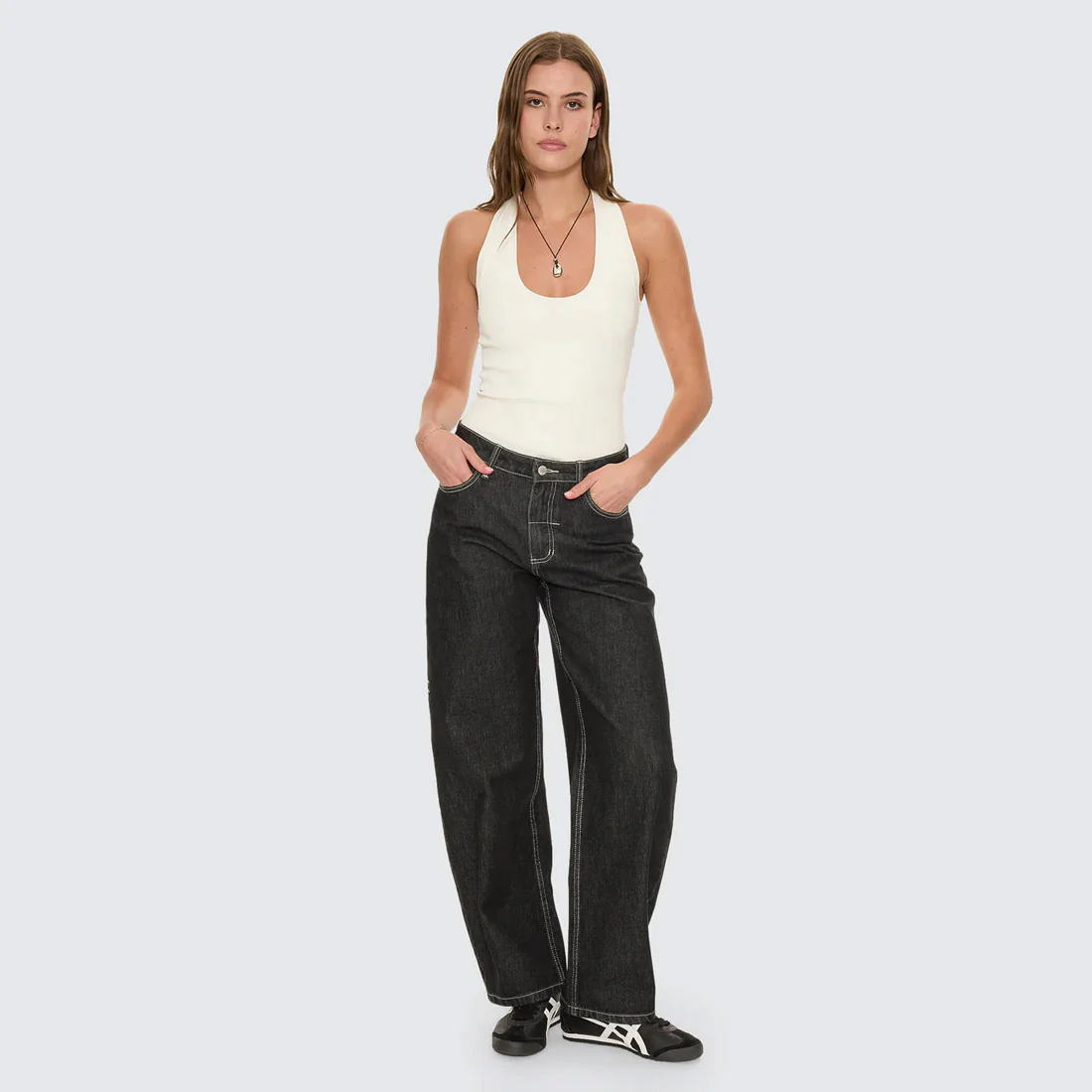 THRILLS Women's Sloane Low Rise Barrel Jean - Raw Black - Image 5
