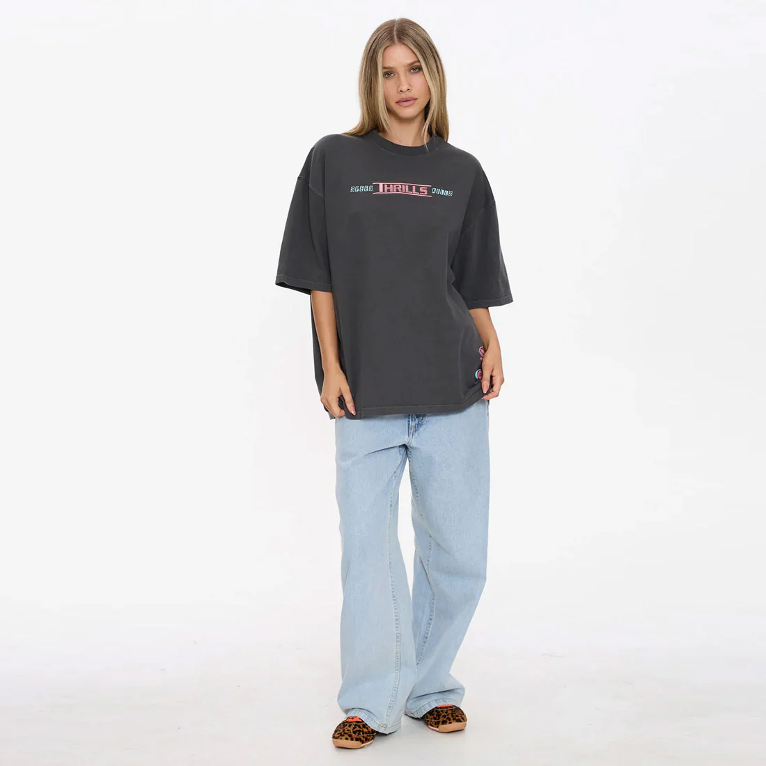 THRILLS Women's Speed Kills Oversized Tee - Merch Black - Image 4