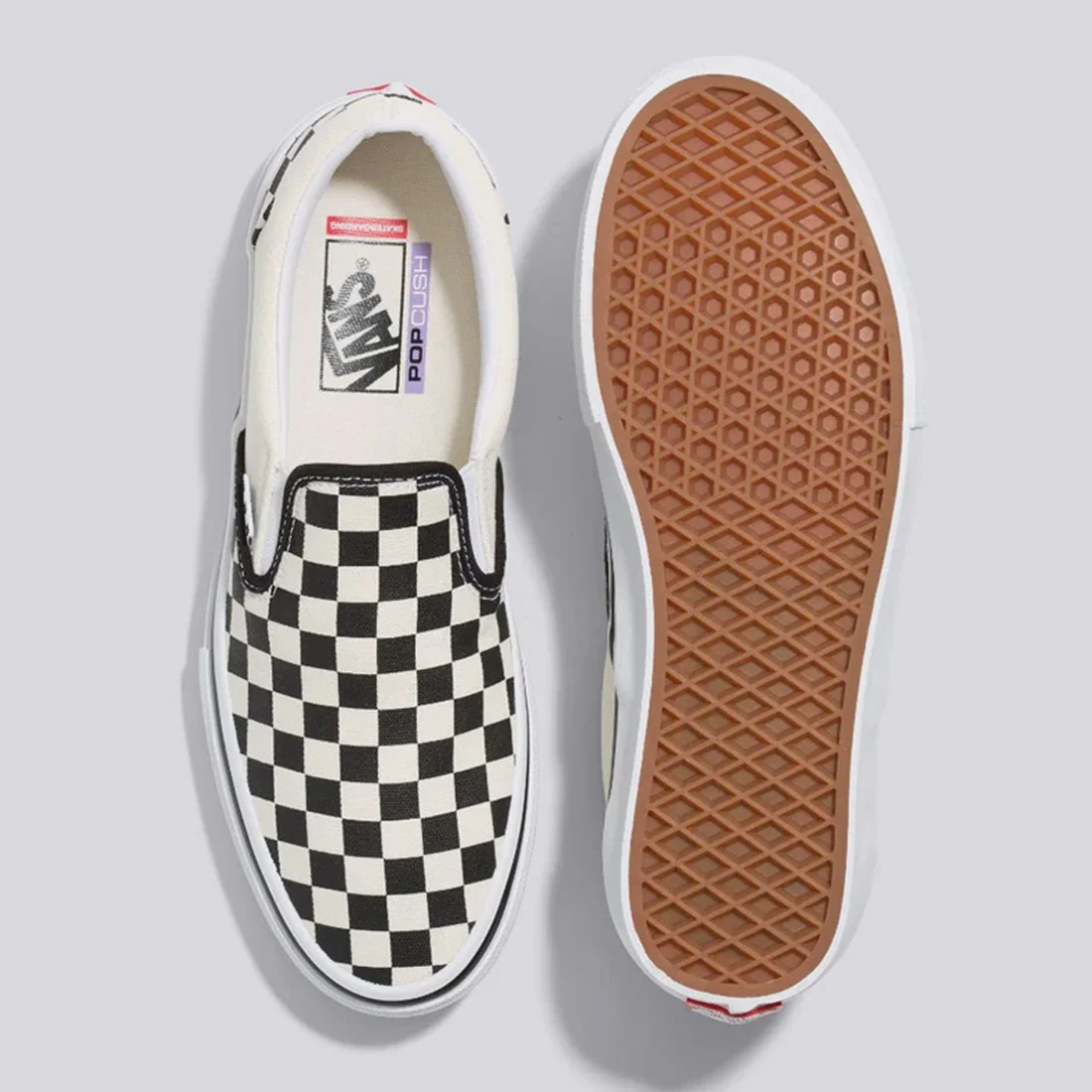 VANS Skate Slip-On (Checkerboard) - Black/Off White - Image 4