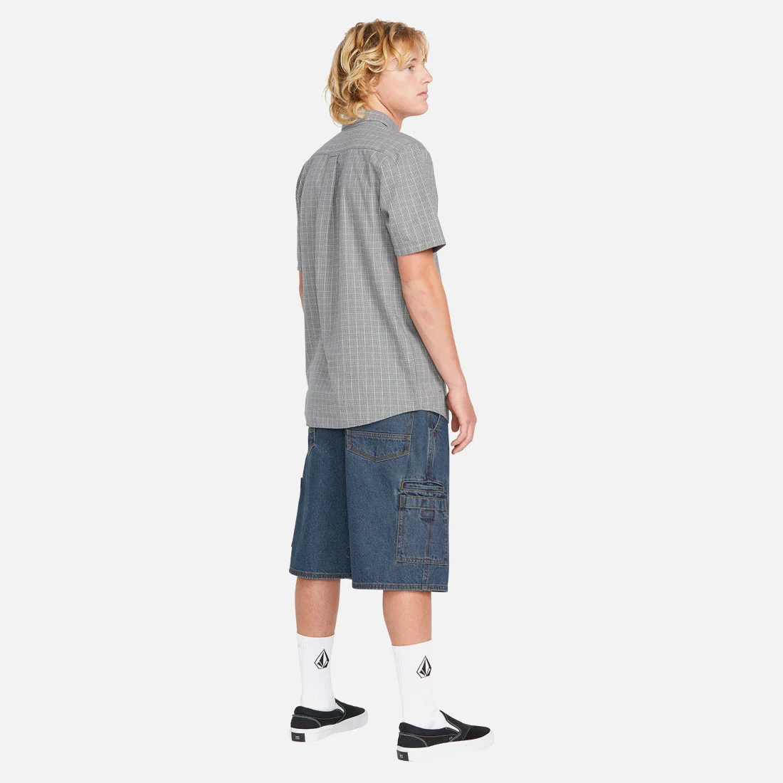 VOLCOM 1991 Utility Denim 23" Shorts - Indigo Ridge Wash - Image 3