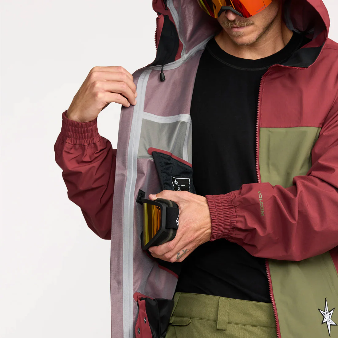 VOLCOM Arthur 3L Jacket 2026 - Burnt Red - Image 4