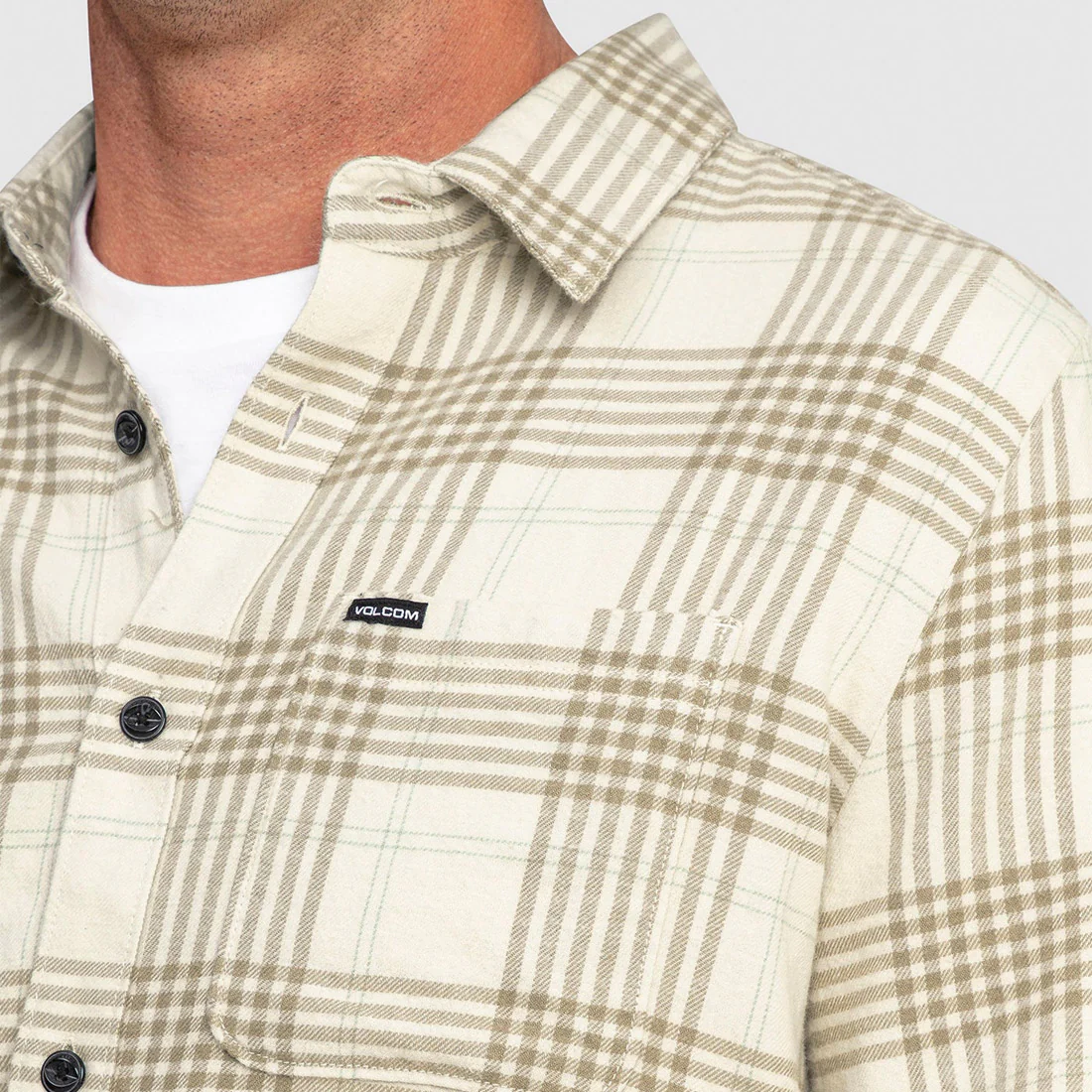 VOLCOM Caden Plaid Shirt - Dirty White - Image 3