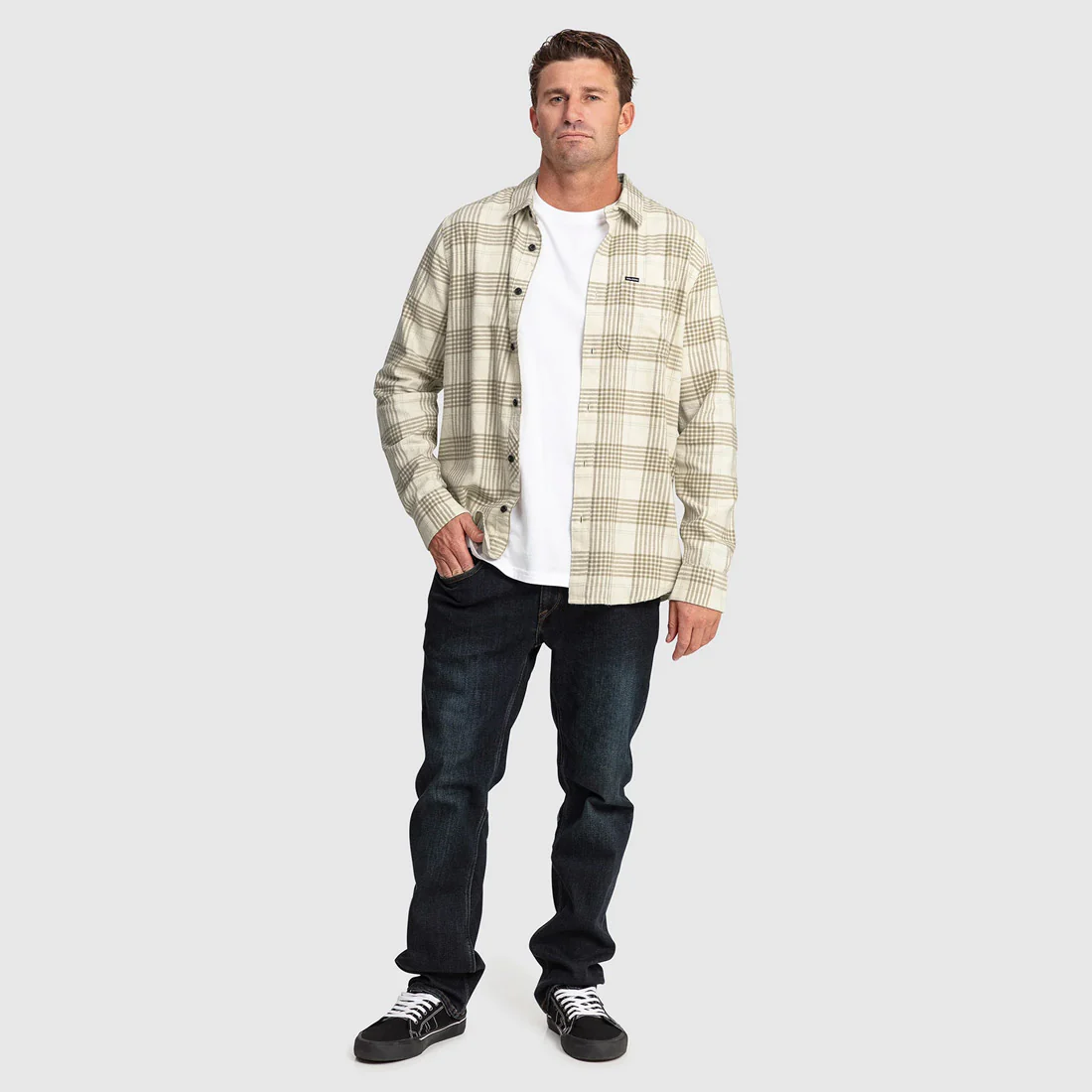 VOLCOM Caden Plaid Shirt - Dirty White - Image 4