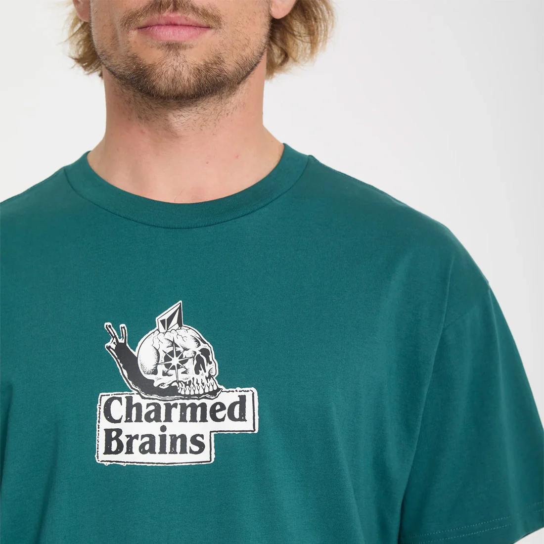VOLCOM Charmed Brains Tee - Rifle Green - Image 3